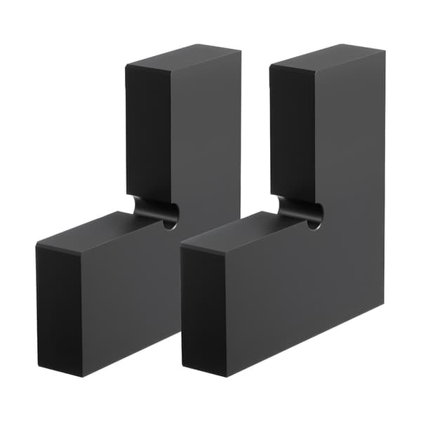 2-pack 90-graders hörnräckeskopplingar, POM svart