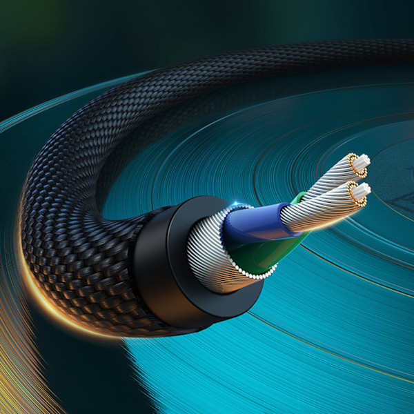 Kaapeli audio kuparijohto 3,5 mm minijakki - 2x RCA 2m