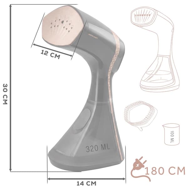 2000W ångbryggare med LCD-pekskärm, 320 ml tank