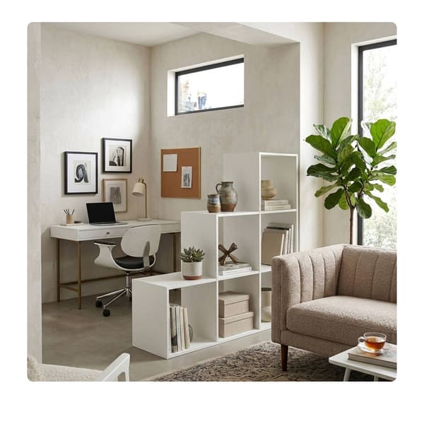 Vit hyllplan, 6 fack, 97,5x97,5x29 cm