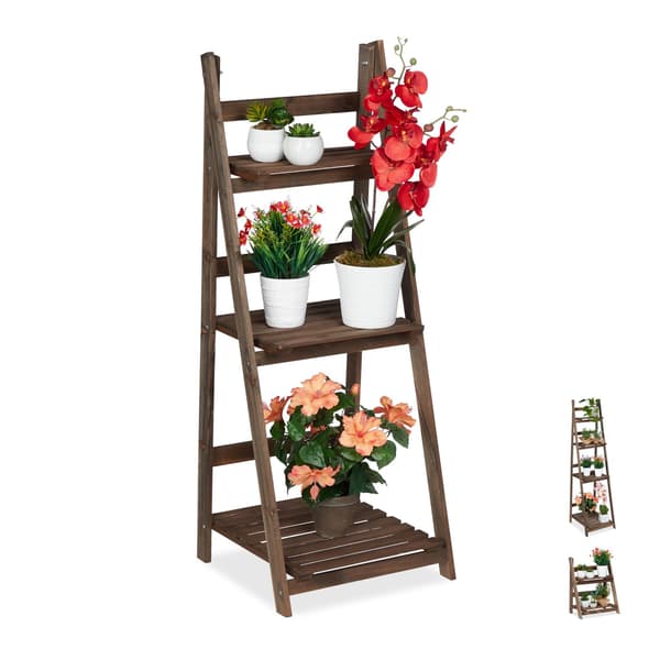 Blomstrappa Trä Mörkbrun