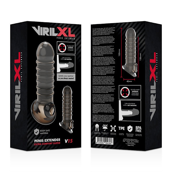 Virilxl - Peniksen pidennys ja tuppi V15 musta