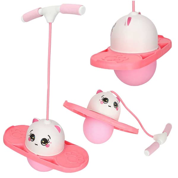 Barn Pogo Jumper – Vit och rosa balansleksak