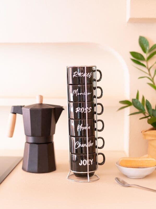 Sæt med 6 krus, 150 ml kapacitet, keramisk materiale