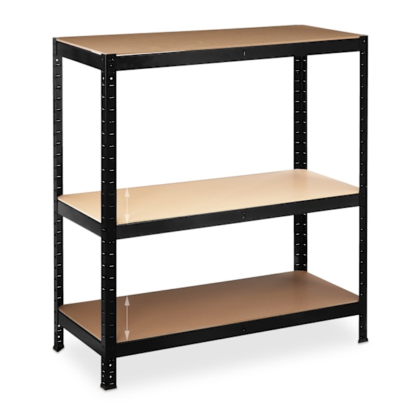 Opbevaringshylde 220 cm høj, sort