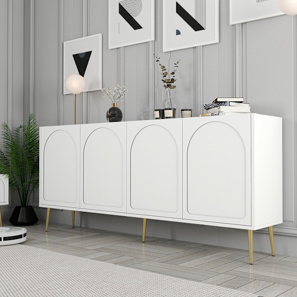 Konsol Lyon 80 - Vit, Guld