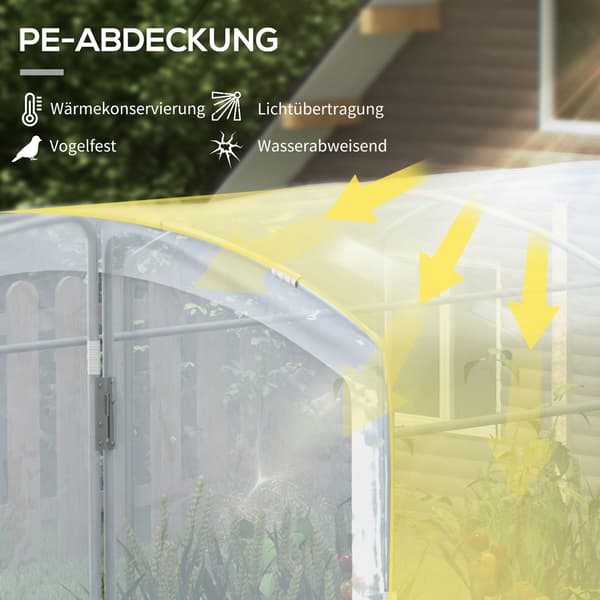 Tunnelväxthus för inträde, transparent lock, 3x2x2m