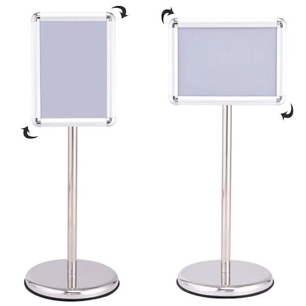 Informationsstander, informationsstander, plakatstander, kundestop lavet af metal, drejelig (A4)