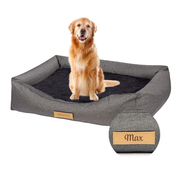Personlig ortopædisk hundeseng Dogeste XXL grå-sort