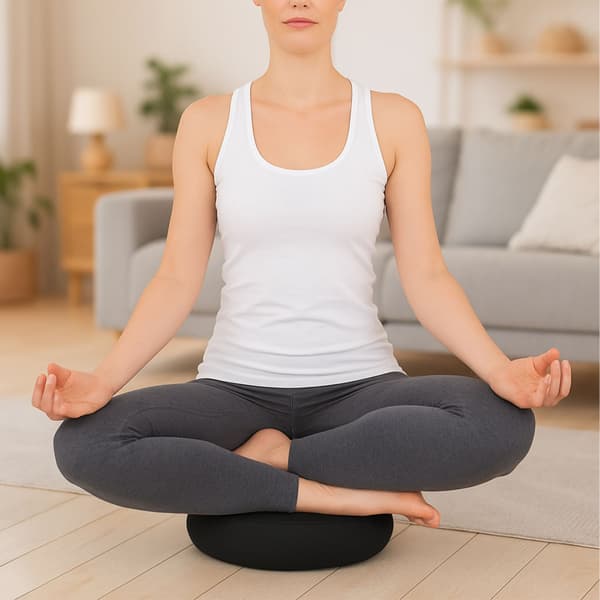 Meditationskuddset med yogarem – fylld med bovete
