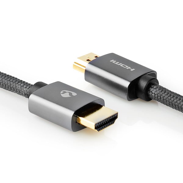 High Speed ​​HDMI ™ Kaapeli Ethernet | HDMI™ liitin | HDMI™ liitin | 4K@60Hz | ARC | 18 Gbps | 5.00 m | Pyöreä | Puuvilla | Gun Metal Harmaa / Harmaa