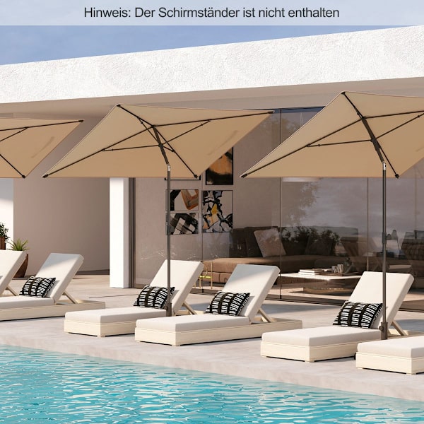 Rektangulær balkonparasol 210x140 cm, beige, justerbar