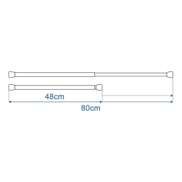 Skåpsstång utdragbar 48-80cm