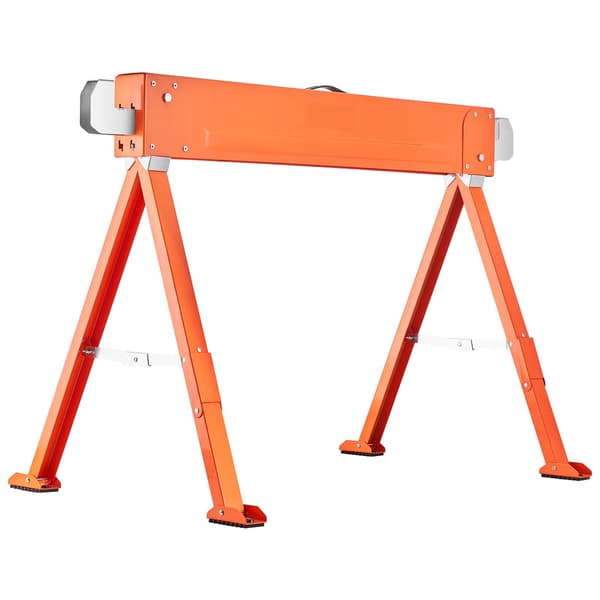 2-pack fällbara sågbockar, helt i metall, 600 kg kapacitet