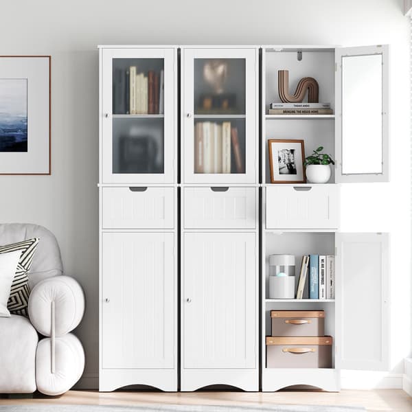 Högt golvskåp, 2 dörrar, 1 låda, MDF, 167 cm