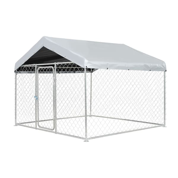 Hundgård för utomhusbruk 2 x 2 x 1,6 m, låsbart tak