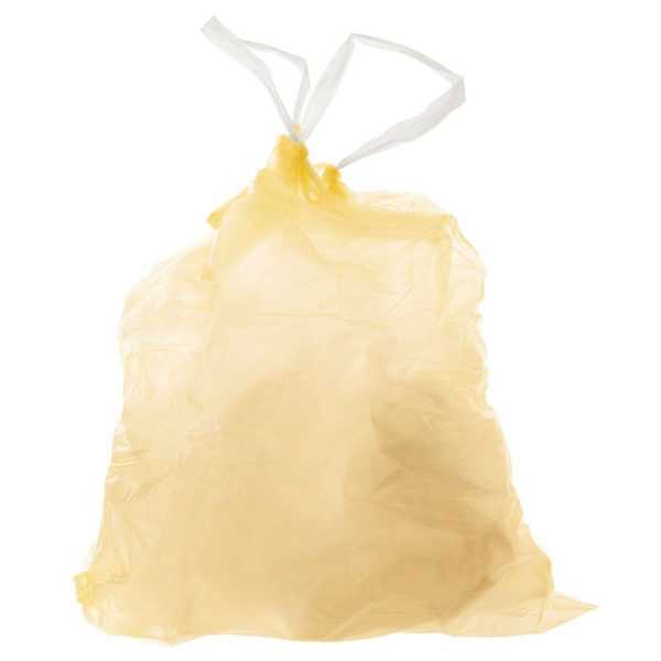 10 kpl keltaisia ​​roskapusseja 40L HDPE sitruunatuoksulla ja kiristysnyörillä