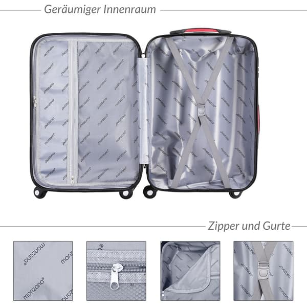 Hård rejsekuffert, 34L, 2,25kg, ABS plastik, sort