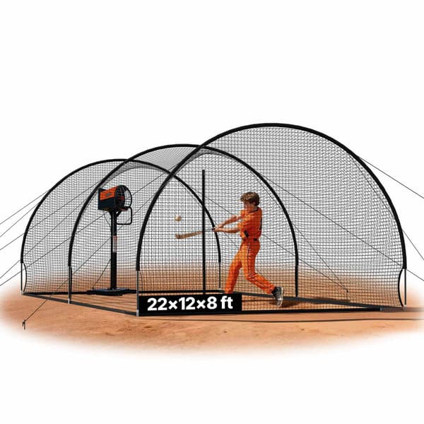Basebollslagnät, 6,2 m, bärbart, plats för pitchingmaskin