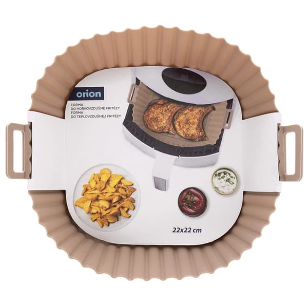 Silikonfoder till airfryer, återanvändbart, 22 cm, beige