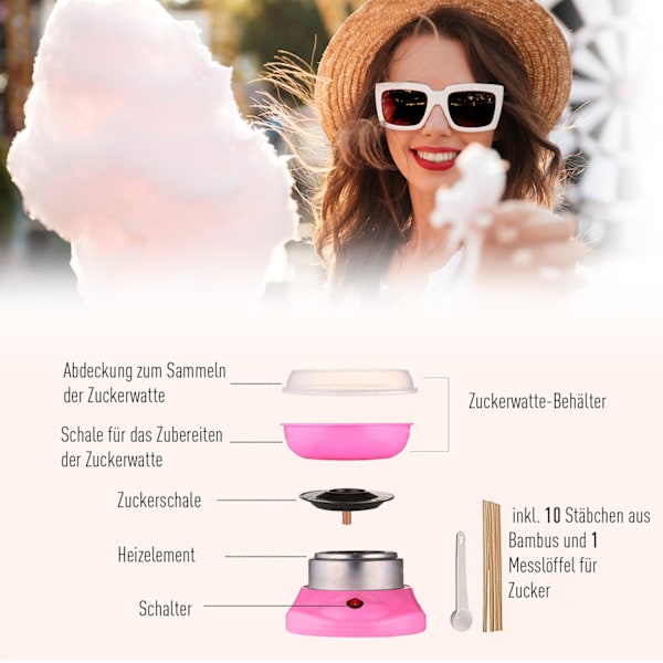 Sockervaddsmaskin Candy Floss Machine Candy Floss Machine (Modell 1/Rosa)