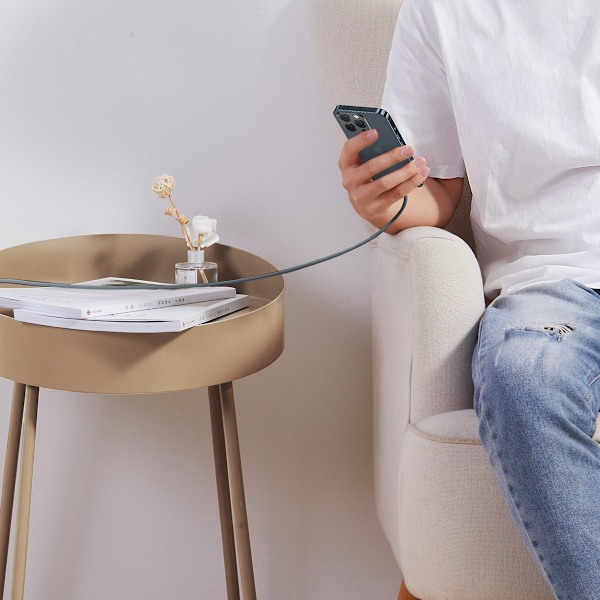 Kabel för iPhone USB-C - Lightning Power Delivery 20W 2m - grå