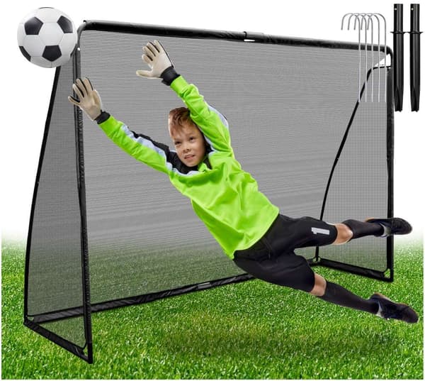 Bærbart fodboldmål 180x120 cm, sort stålramme