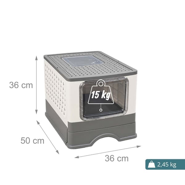 Sluten kattlåda med låda, vikbar design