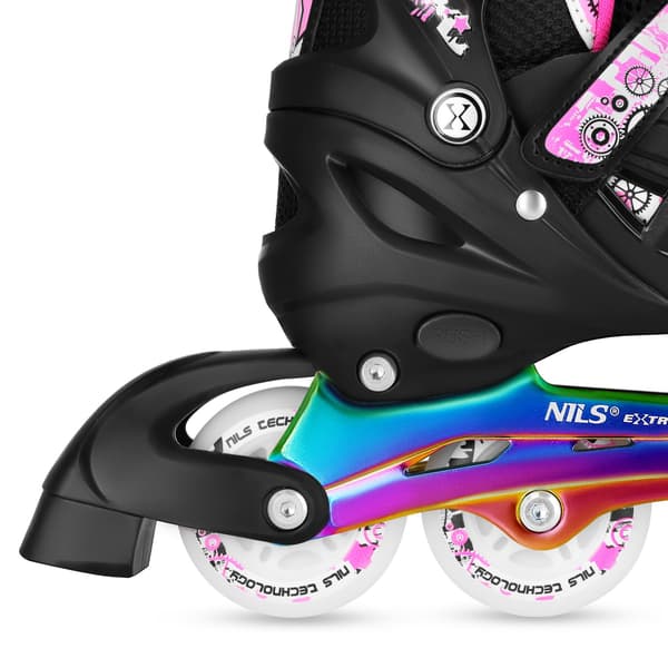 Inline & skridskor, rosa LED, storlek M (35-38)