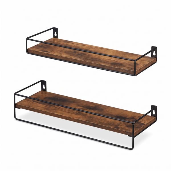 Vägghyllor i brunt MDF, set om 2, 40x15,5 cm