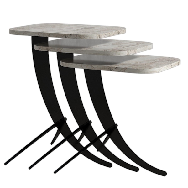 Redebord (3 stykker) Pion - Hvid marmor