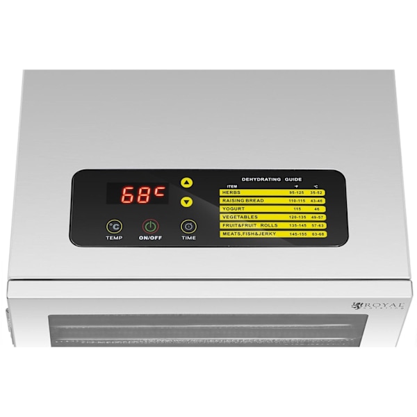 Professionel madtørrer til urter, frugter, svampe, 12 gitre, 800 W