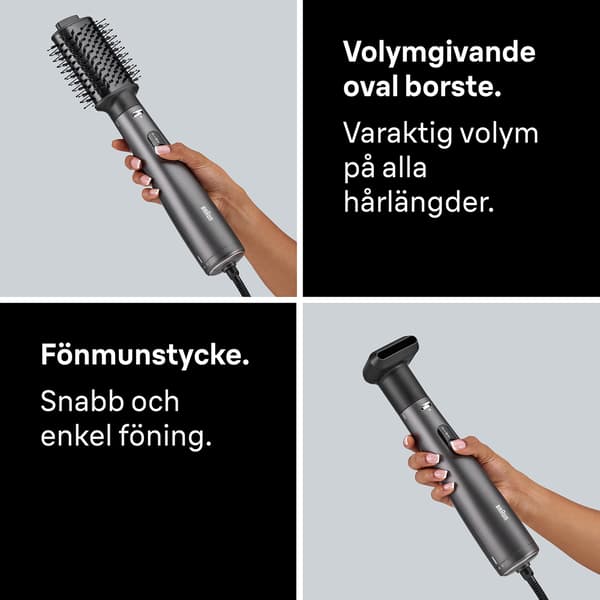 Jonisk varmluftsborstestyling 800W, 2 tillbehör