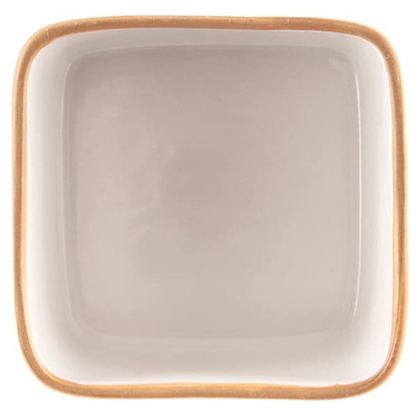 Keramisk fyrkantig ramekin, vit, 90 ml, ugnssäker