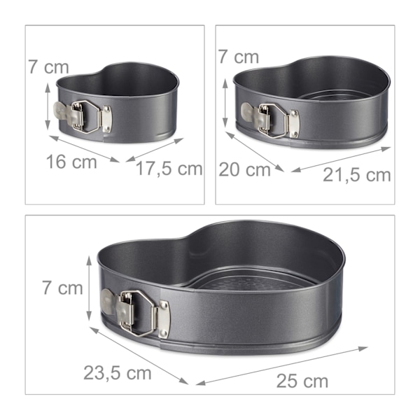 Bageform med hjertesæt af 3