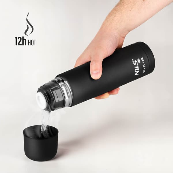 Termokande 500 ml sort – isoleret rejsekolbe