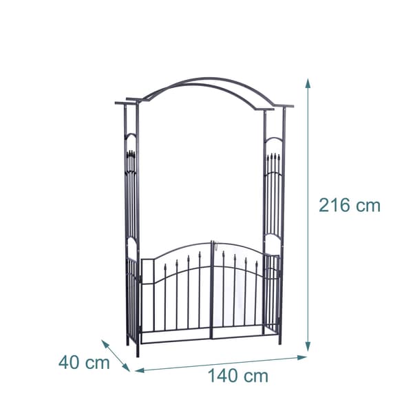 Rosenlysthus med dobbelt låge – Sort metal espalier til haven