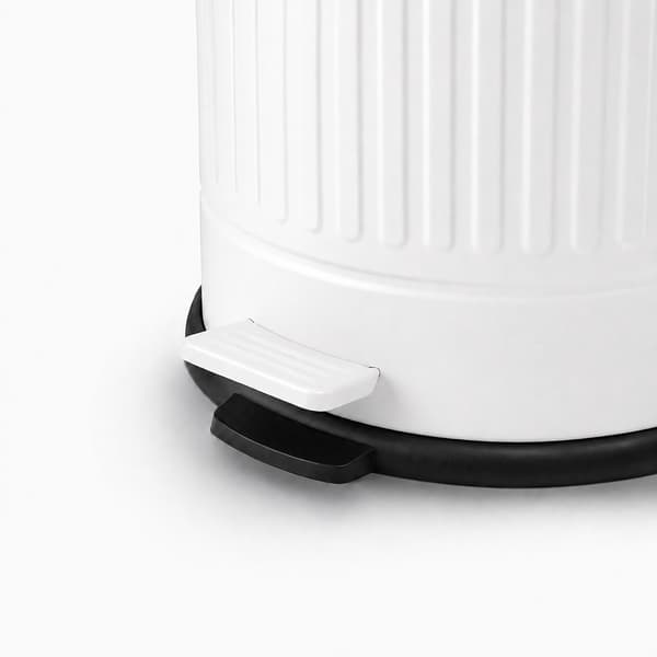 Vit retro pedalhink, 12 liters kapacitet, mjukstängande lock