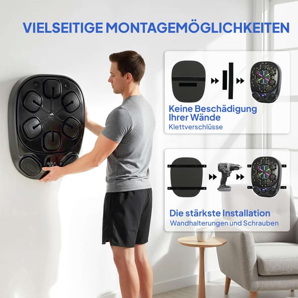 Musikboxningsmaskin med LED-lampor och Bluetooth