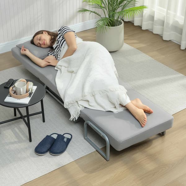 Sovestol, ergonomisk, lysegråt stof