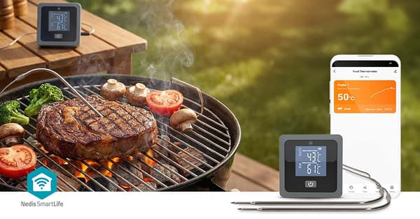 Bluetooth-kødtermometer, dobbelte prober, smart app-styring