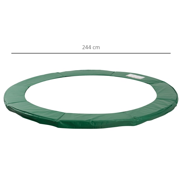 Kantafdækning Trampolintilbehør, Ø 244 Cm, Vejrbestandig, Pvc Pe, Grøn