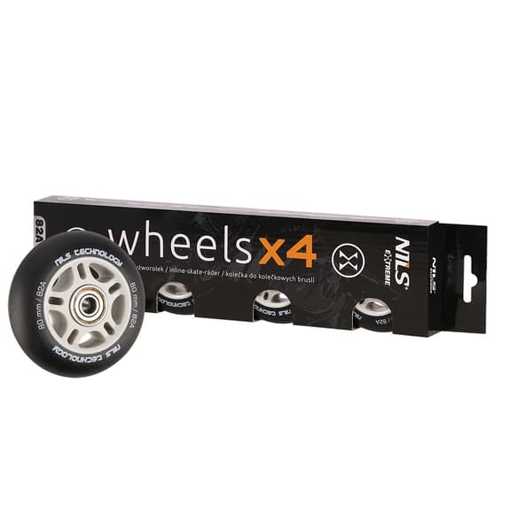 PU 80x24 Black Mat pyörät (4) + ABEC-9 laakerit (8) sarja