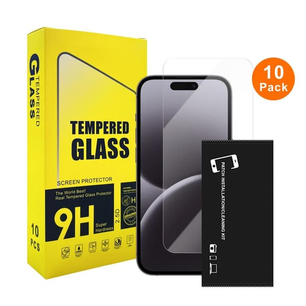 10-pack skärmskydd i härdat glas för iPhone 17 Pro Max, bulk
