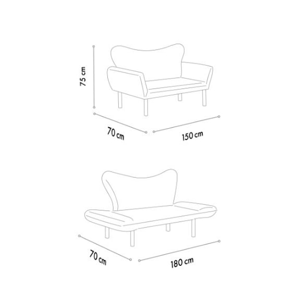 2-sæders sovesofa Chatto - Sort