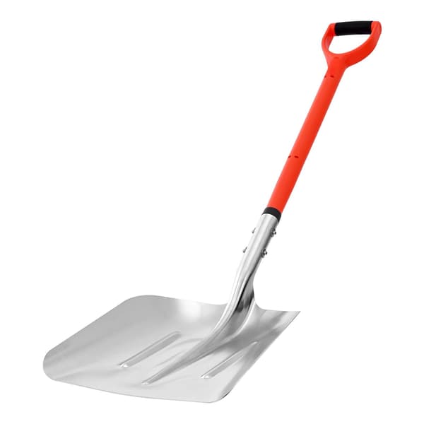 Sneskovl, 35 cm bred aluminiumslegering med D-håndtag