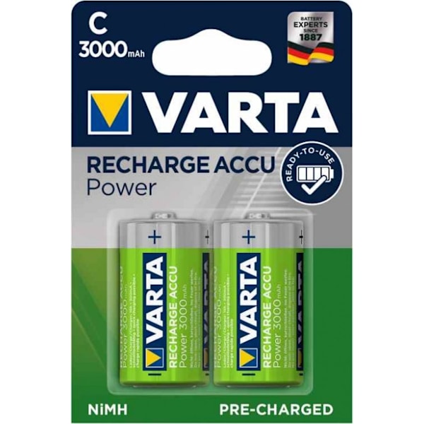 VARTA Recharge Accu Power C batteri 3000 mAh, 2-pack