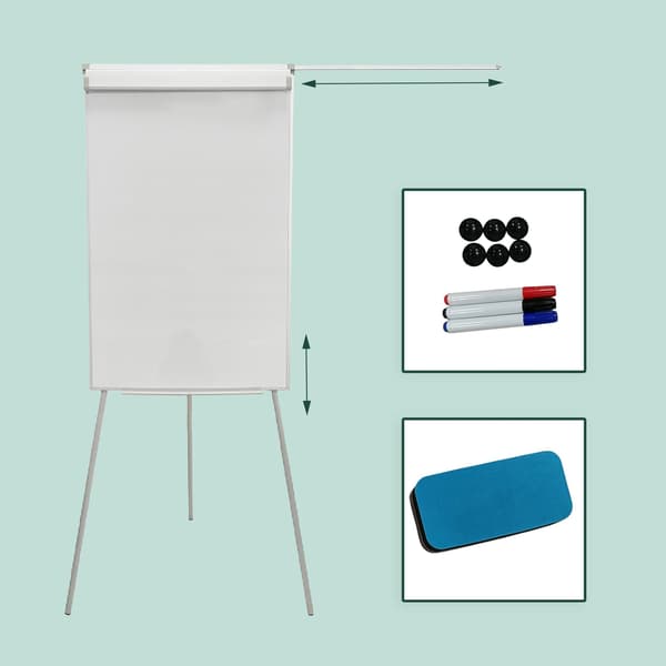 Blädderblockstavla 100x70 cm, magnetisk, justerbar höjd