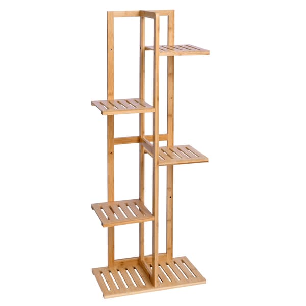 Bambu växtställ, 6 hyllor, naturlig finish