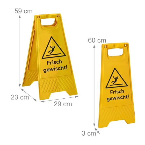 Skyltar för våta golv, 2-pack, vikbara, dubbelsidiga